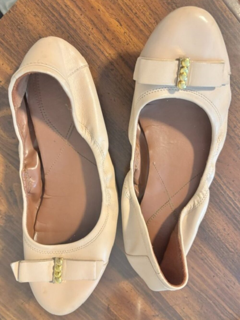 Cole Haan Elise Nude Ballet Flat with Pearl Detail- size 8.5